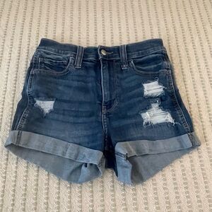 Hollister Distressed Blue Jean Shorts - Size: 3 / 26 - High Rise - Soft Stretch